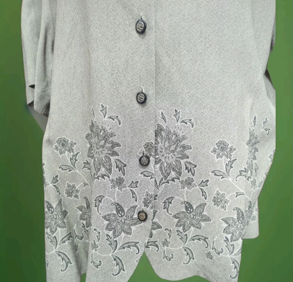 Vintage 🤎Alfred Dunner Blazer Jacket Womens 14 With Floral Design Button Front - Picture 2 of 14